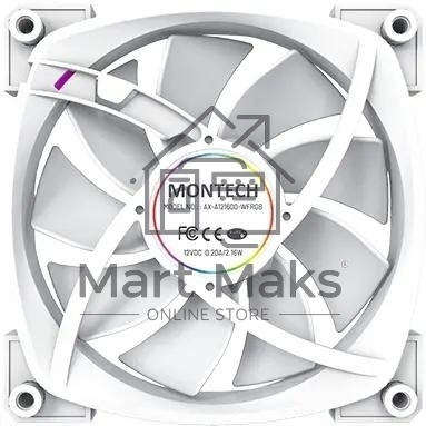 Вентилятор для корпуса MONTECH AX120 PWM белый, 120 мм, 1600 об/мин, 27 дБ, 4 pin