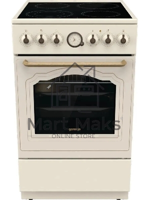 Плита электрическая Gorenje GECS5B70CLI бежевый, конфорок 4 электрических, духовка 70 л, 50 см x 85 см x 59.4 см
