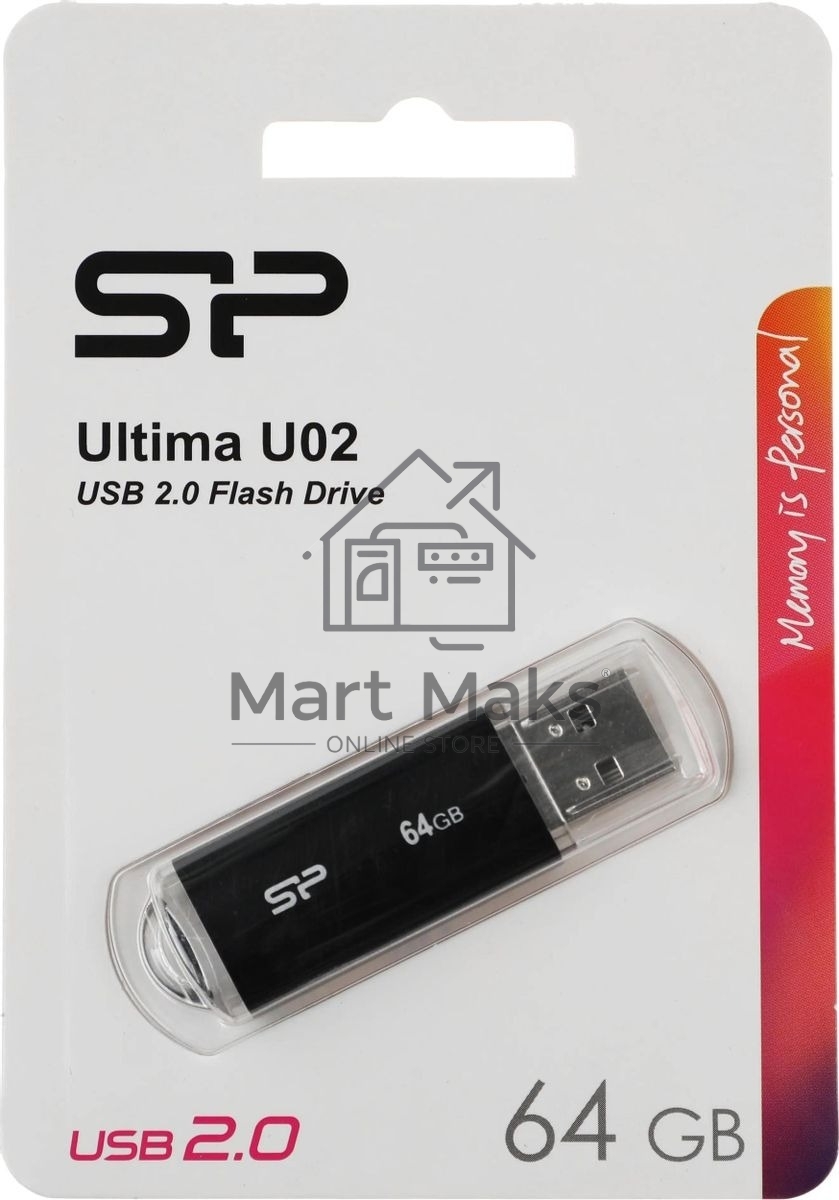 Флешка USB R/W Silicon Power R/W 64Gb Ultima U02 SP064GBUF2U02V1K USB2.0 черный