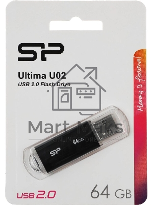 Флешка USB Silicon Power R/W 64Gb Ultima U02 SP064GbUF2U02V1K USB 2.0 черный