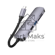 Док-станция Hoco HB28, USB Type-C, USB 3.0/PD100W/SD/TF/USB 2.0/HDMI, USB Type-C
