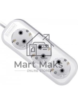 Удлинитель с заземлением Defender R330, 3роз х 7м - белый Удлинитель с заземлением Defender R330, 3роз х 7м - белый