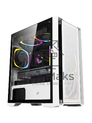 Компьютерный корпус 1STPLAYER TRILOBITE T4 MESH ARGB White, mATX, 4x120мм ARGB fans