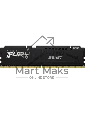 Оперативная память Kingston Fury Beast, DDR5, 16Gb (1x16Gb), 6800MHz, CL34, DIMM, с радиатором, черный