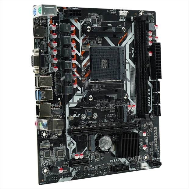 Материнская плата AFOX A320D4-MA5-V2, Socket AM4, AMD A320, 2xDDR4, 4xSATA, 1xM.2, 1xPCIe 3.0 x16, 1xPCIe x1, 1xHDMI, 1xVGA, 1x 1Gb LAN, 2xUSB-A 3.0, 2xUSB-A 2.0, 3x3.5 мм, 5.1, mATX