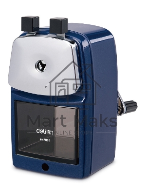 Точилка для карандашей механическая Deli 71156BLUE, 1 отверстие, металл, синий
