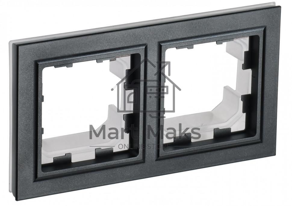 Рамка 2-местная IEK BRITE РУ-2-БрЧ-44 IP44 черный