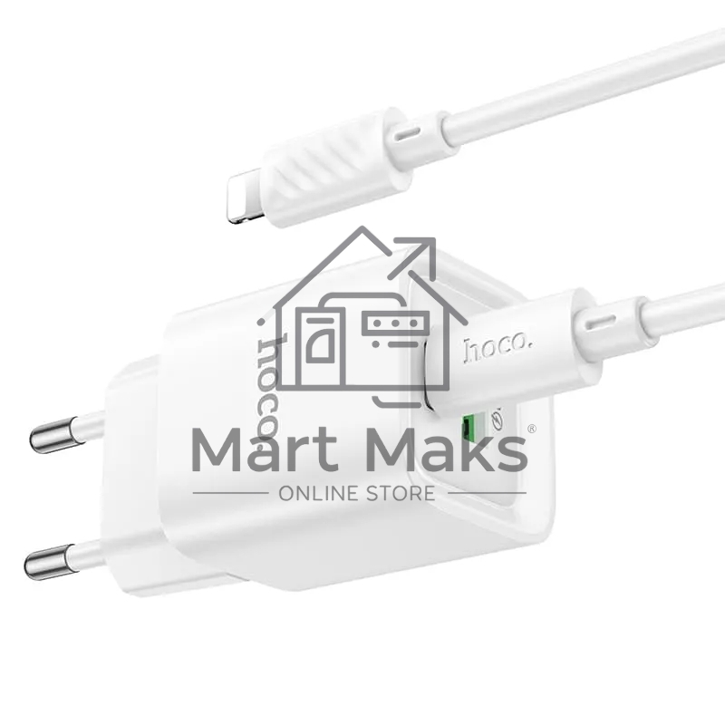 Сетевое зарядное устройство HOCO C147Aai 1USB+1Type-C 3.0A QC3.0 PD 20W, White