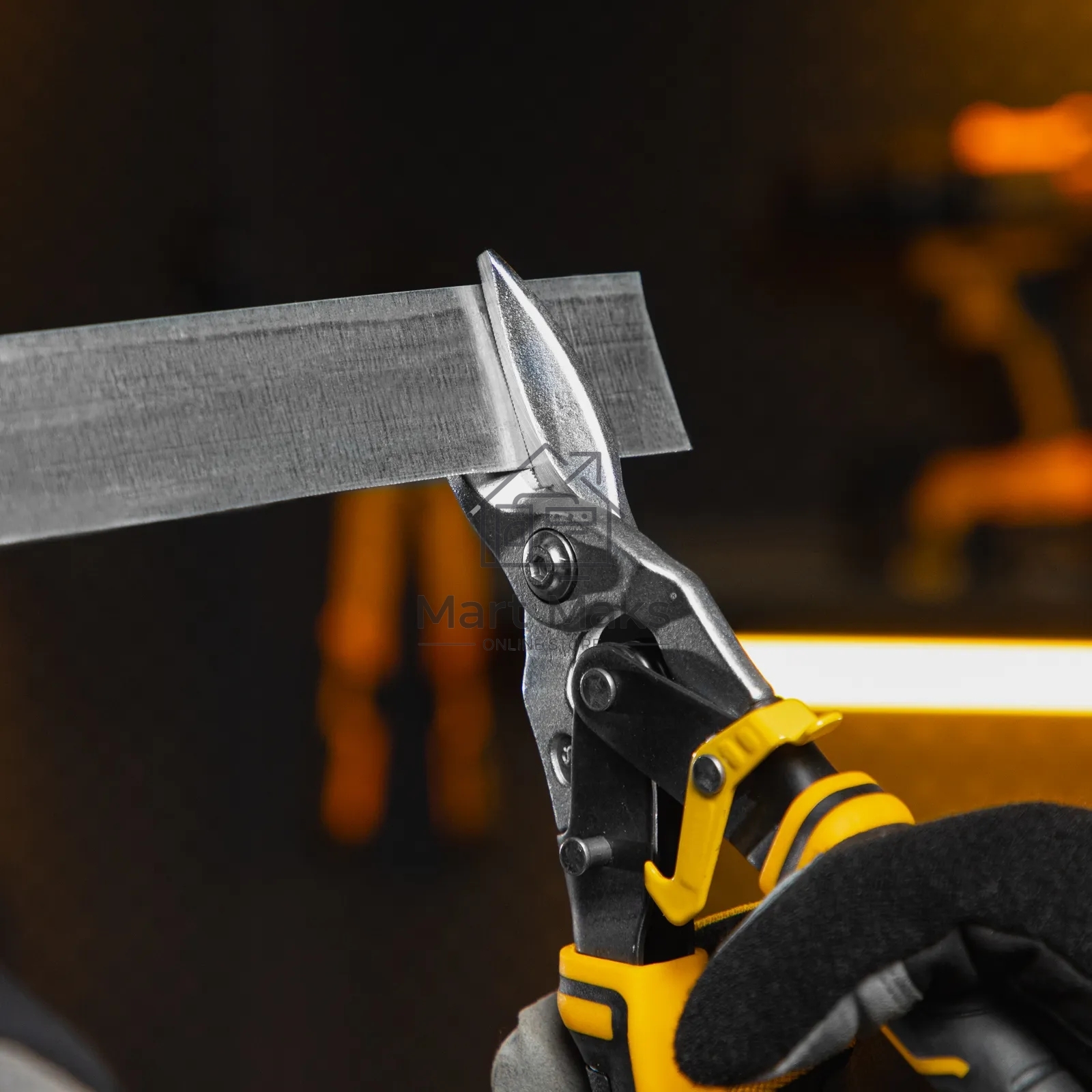 Ножницы по металлу Denzel, 270мм, прямой рез,сталь-CrMo, трехкомп.рук-ки