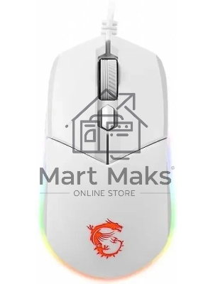 Мышь проводная MSI Clutch GM11 белый, 5000 dpi, USB, кнопки - 6