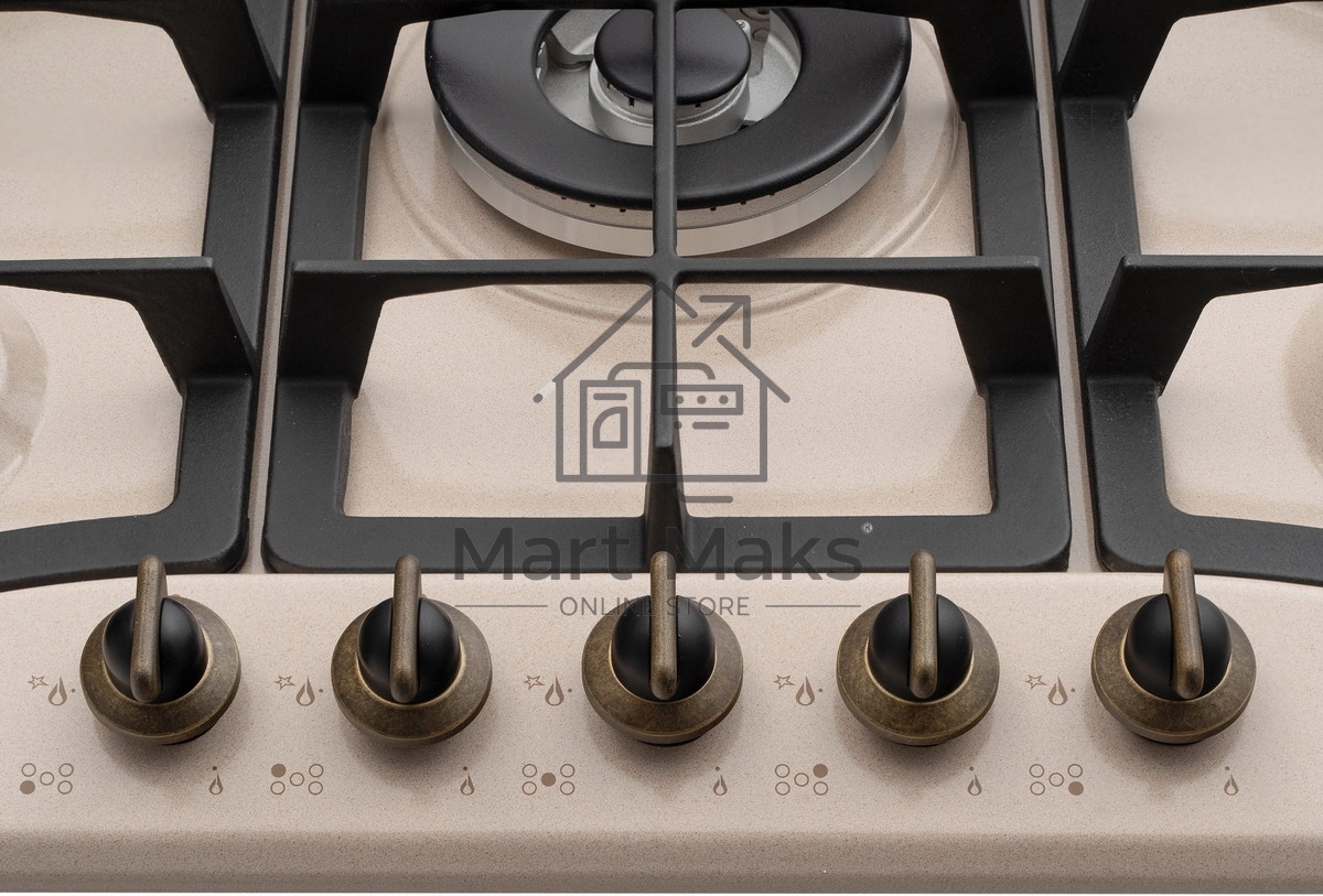 Газовая варочная панель DeLonghi OWF 57 PRO RUS независимая, бежевый