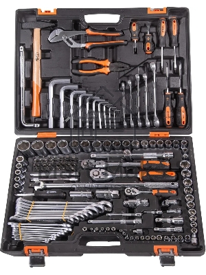 Набор инструментов ВИХРЬ 1/2, 1/4, CrV, в кейсе 142 предмета 73/6/7/13