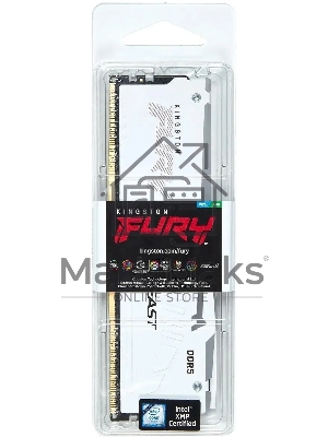 Оперативная память Kingston Fury Beast, DDR5, 32Gb (1x32GB), 5600MHz, CL36, DIMM, радиатор, RGB, белый