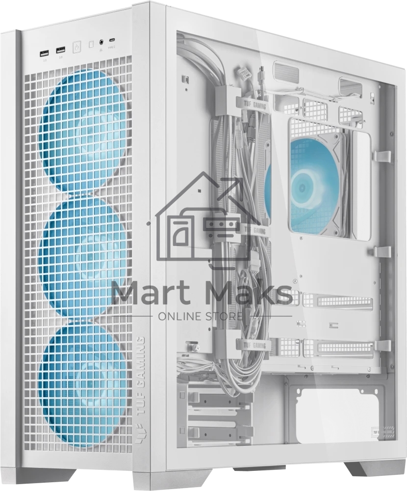 Компьютерный корпус ASUS TUF GAMING GT302 TG ARGB белый/ GT302/ARGB FANS/WHT (90DC00I3-B19000)