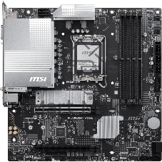 Материнская плата MSI PRO B860M-P WIFI6E, LGA 1851, Intel B860, 4xDDR5 (до 256 ГБ), 4xSATA, 2xM.2 (1xPCIe 5.0, 1xPCIe 4.0), 1xPCIe 5.0 x16, 1xPCIe 4.0 x16, 1xVGA, 1xHDMI, 2xDP, 1x2.5Gb LAN, Wi-Fi 6E, Bluetooth 5.3, 3xUSB-A 5Gbps, 2xUSB-A 2.0, 3x3.5 мм, 7.1, чёрный, mATX
