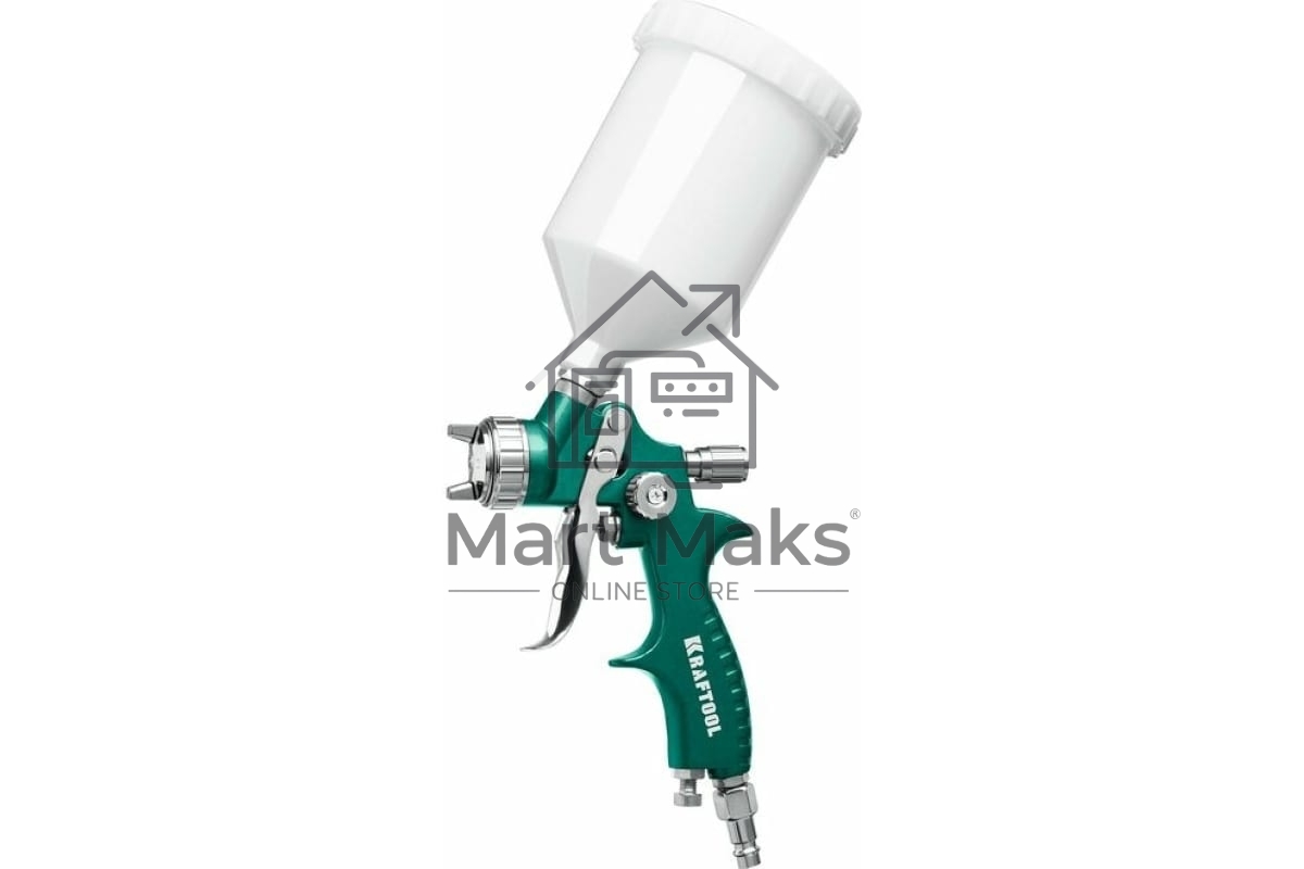 Краскопульт пневматический KRAFTOOL AirFlat LVLP c верхним бачком, 1.4мм