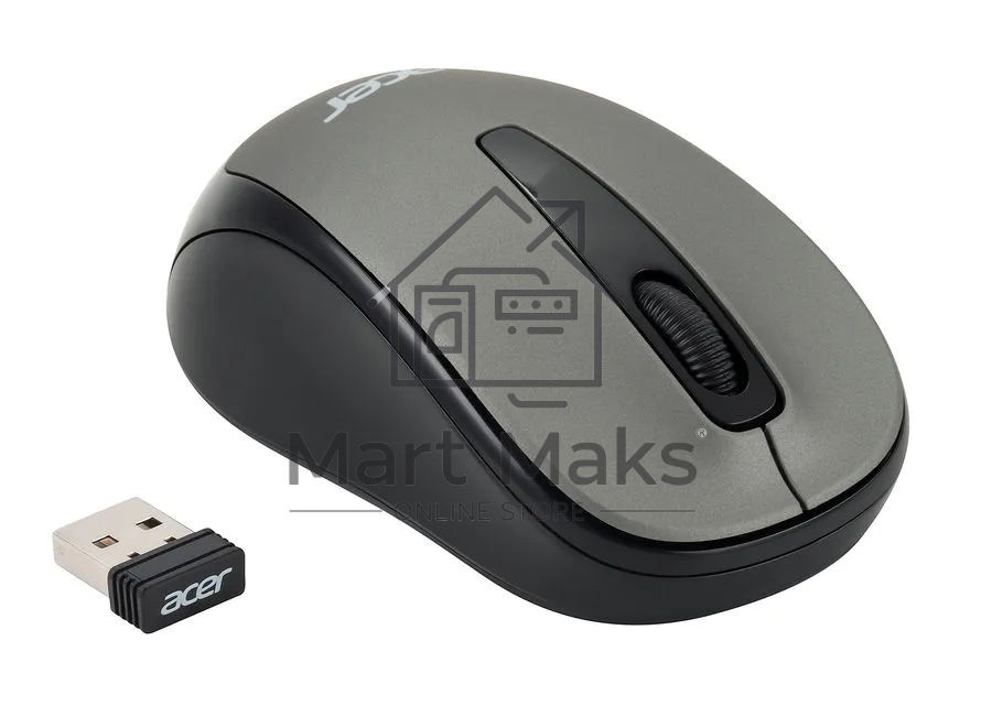 Мышь беспроводная Acer OMR134 серый, 1000 dpi, радиоканал, USB, кнопки - 3