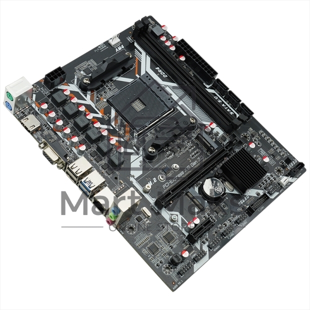 Материнская плата AFOX A320D4-MA5-V2, Socket AM4, AMD A320, 2xDDR4, 4xSATA, 1xM.2, 1xPCIe 3.0 x16, 1xPCIe x1, 1xHDMI, 1xVGA, 1x 1Gb LAN, 2xUSB-A 3.0, 2xUSB-A 2.0, 3x3.5 мм, 5.1, mATX
