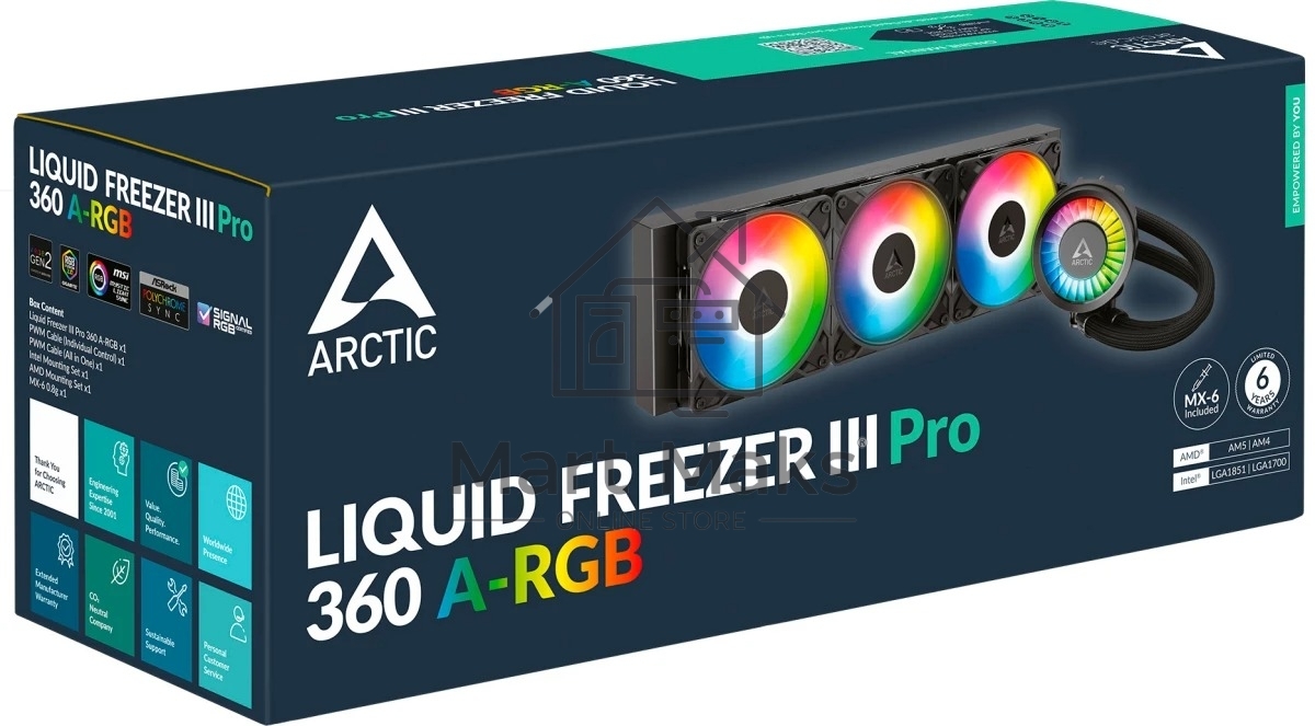 Система жидкостного охлаждения Arctic Cooling Liquid Freezer III Pro 360 ARGB ACFRE00184A черный 120мм алюминий+медь 2500rpm 31db 4-pin