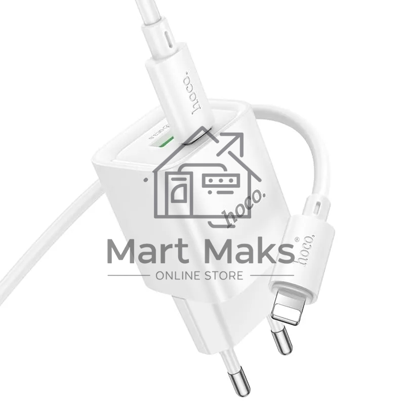 Сетевое зарядное устройство HOCO C147Aai 1USB+1Type-C 3.0A QC3.0 PD 20W, White