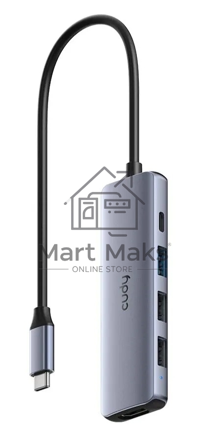 Адаптер CUDY 5-IN-1 USB-C Hub with 4K HDMI