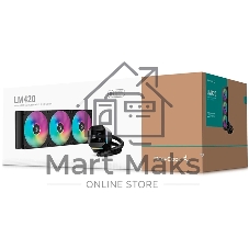 Кулер с водяным охлаждением Deepcool LM420 ARGB Soc-AM5/AM4/1200/1700/1851 черный 4-pin 25.2dB Al LCD 2176gr Ret (R-LM420-BKDMMC-1)