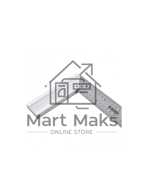 Угольник стальной, нержавеющая сталь, градуировка, алюминиевое основание, 300 мм Denzel