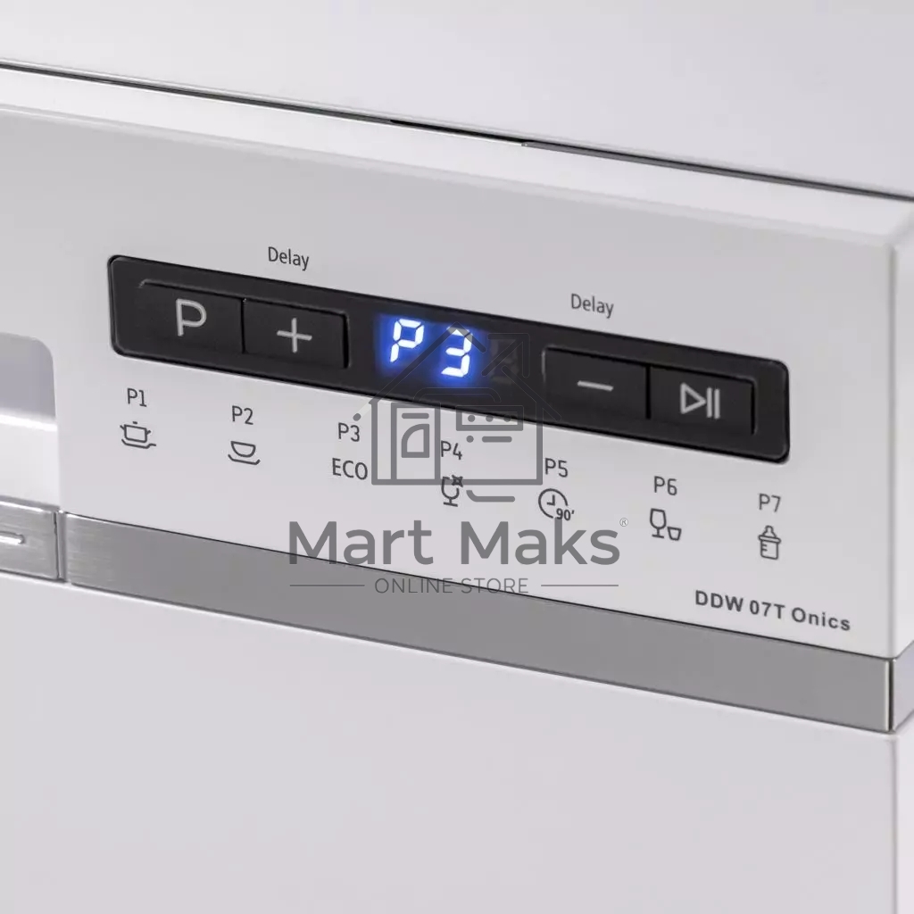 Посудомоечная машина DeLonghi DDW07T Onics, белая, 55 см, 6 компл., 49 дБ, класс A+