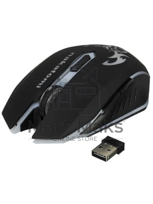 Мышь беспроводная Nakatomi MROG-15U черный, 1600 dpi, радиоканал, USB, кнопки - 6