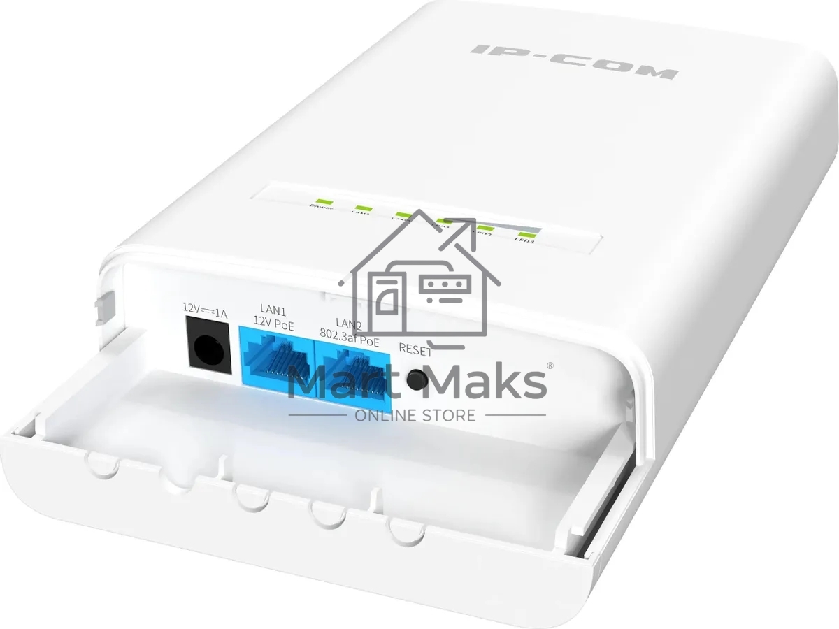 Наружная точка доступа IP-COM CPE12, 5 ГГц, до 867 Мбит/с, IP65, 1х12dbi, PoE, 2х1 Гбит/с, молниезащита 6000В