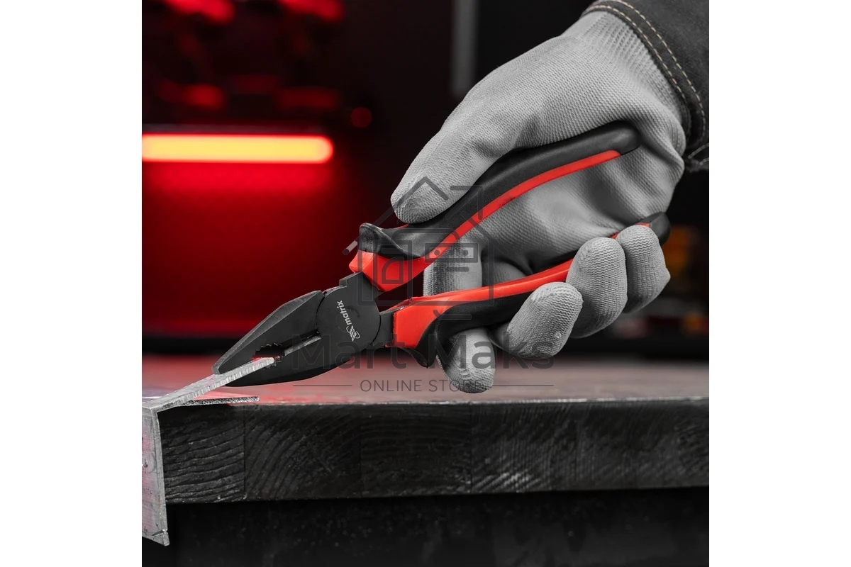 Плоскогубцы Matrix черный Nickel 200 мм, комбинированные, двухкомпонентные рукоятки