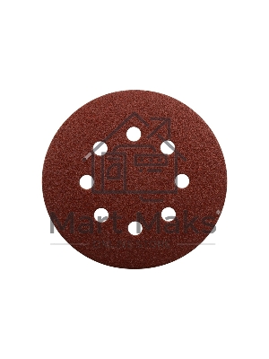 Диск шлифовальный 8 отверстий коричневый D125 мм, A60 (10 шт)