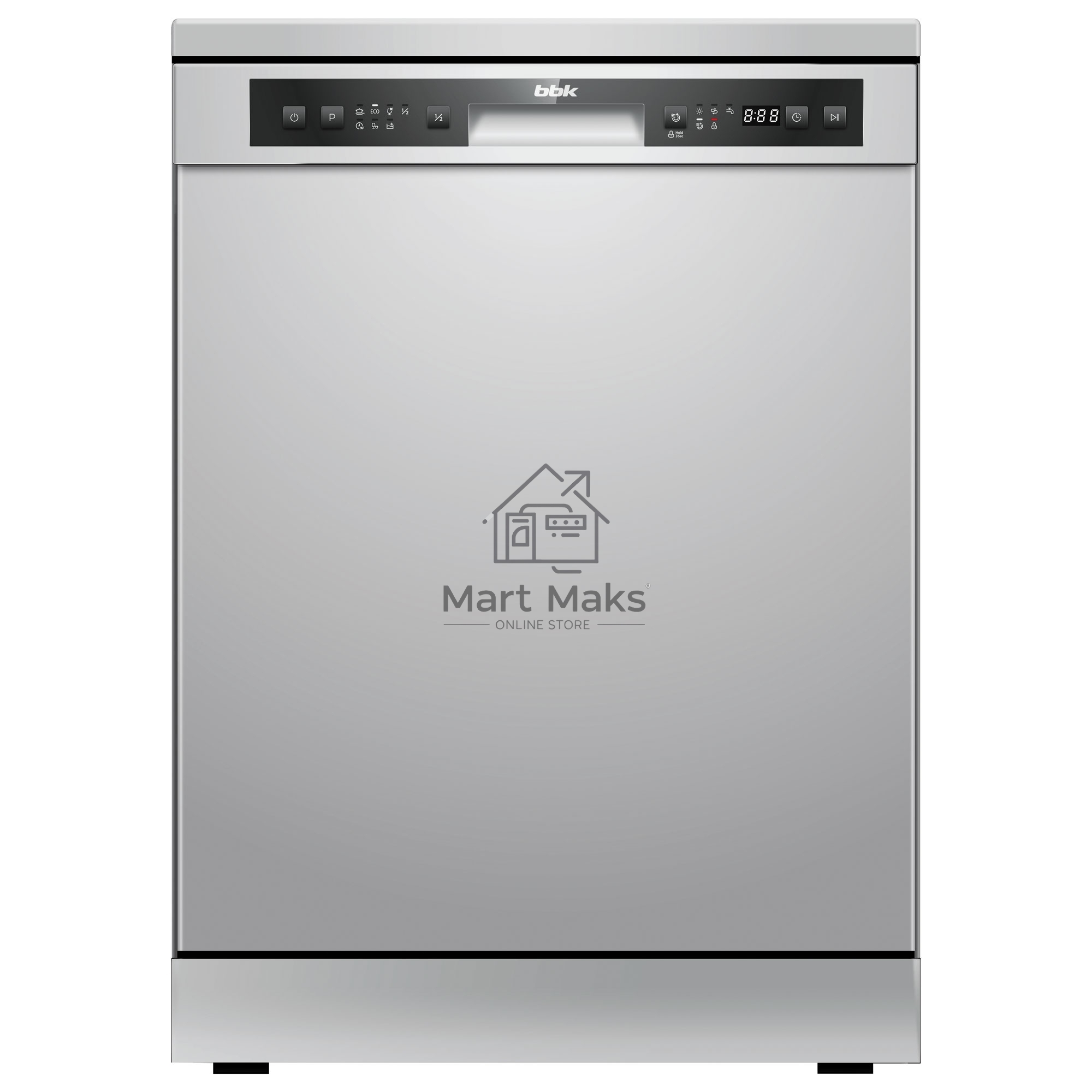 Посудомоечная машина BBK 60-DW120D, серебристый, 59.8 см, 12 компл., сушка конденсационная, 49 дБ, класс A++