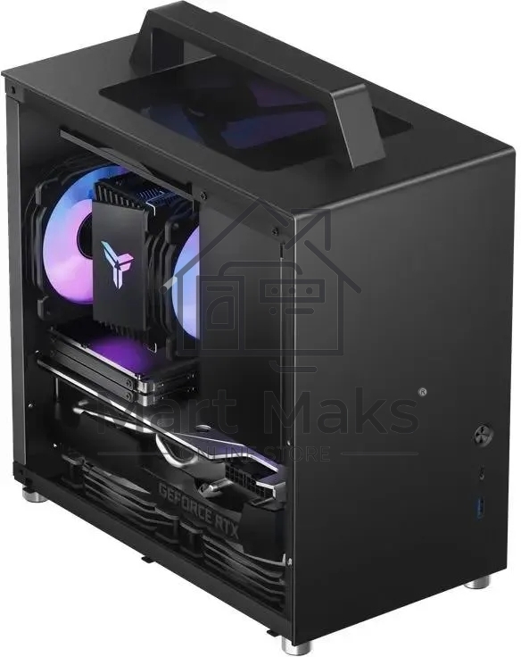 Компьютерный корпус JONSBO T8 PLUS Black без БП, боковые панели из закаленного стекла, mini-ITX, черный