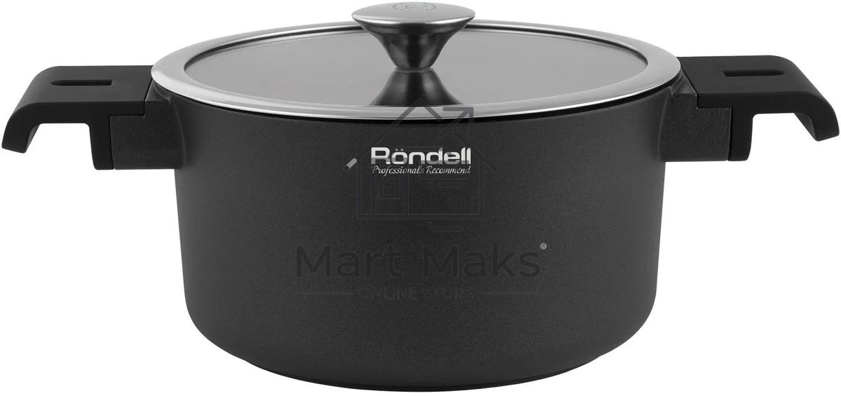 Кастрюля Rondell Modern RDA-1726, 2.6л, 20см, с крышкой, черный