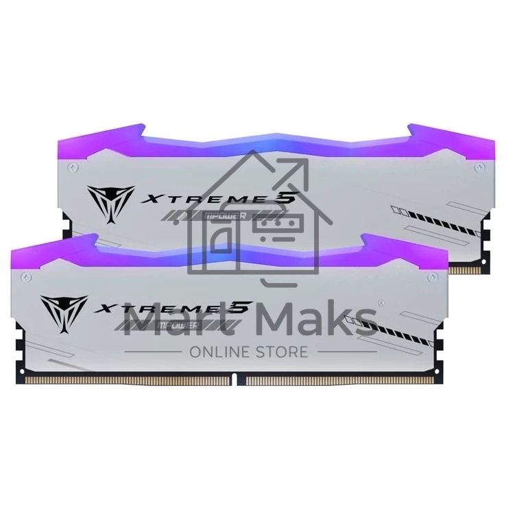Оперативная память Patriot Viper Xtreme 5, DDR5, 48Gb (2x24Gb), 6000MHz, CL30, DIMM, с радиаторами, RGB, серебристый