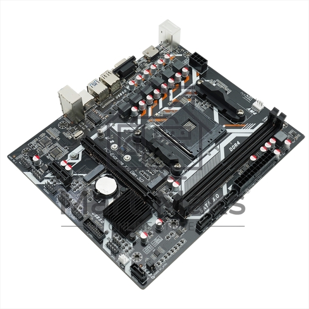 Материнская плата AFOX A320D4-MA5-V2, Socket AM4, AMD A320, 2xDDR4, 4xSATA, 1xM.2, 1xPCIe 3.0 x16, 1xPCIe x1, 1xHDMI, 1xVGA, 1x 1Gb LAN, 2xUSB-A 3.0, 2xUSB-A 2.0, 3x3.5 мм, 5.1, mATX
