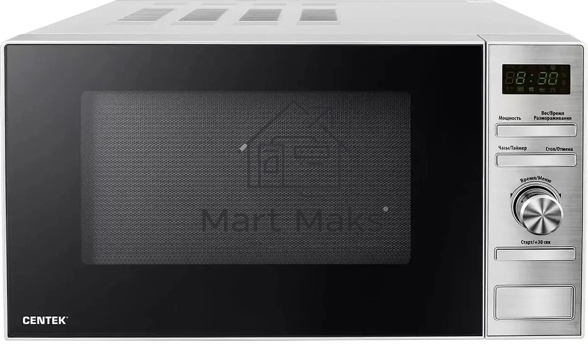 Микроволновая печь Centek CT-1586 серебристый, 20 л, 700 Вт, поворотный механизм/кнопки