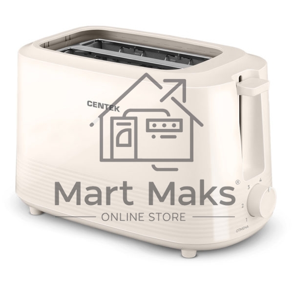 Тостер Centek CT-1433 слоновая кость, 750 Вт, 2 слота