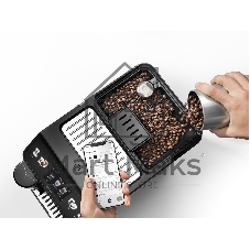 Кофемашина автоматическая DeLonghi ECAM450.86.T черный/серебристый, исп. кофе- зерновой/молотый, 1.8 л, 1450 Вт. 19 бар