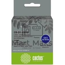 Картридж ленточный Cactus CS-D1-43613 6мм, черный шрифт, белый фон, 7м для DYMO LM 160, 210D, 280, PnP, 420P, 500 TS; Rhino Pro 6000, 5200, 4200