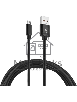 Кабель KingPrice KP-microUSB-2.4A-1.5m USB (m)-micro USB (m) 1.5м черный
