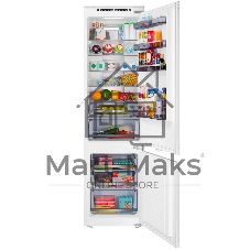 Встраиваемый холодильник Maunfeld MBF193NFWGR Inverter белый двухкамерный 209/64 л морозилка снизу, No Frost
