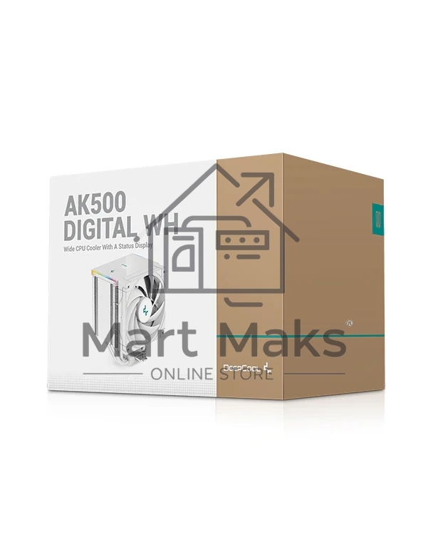 Кулер для процессора DEEPCOOL AK500 DIGITAL WH белый, 120 мм, алюминий/медь, 1850 об/мин, 28 дБ, 4 pin, 240 Вт, 160 мм