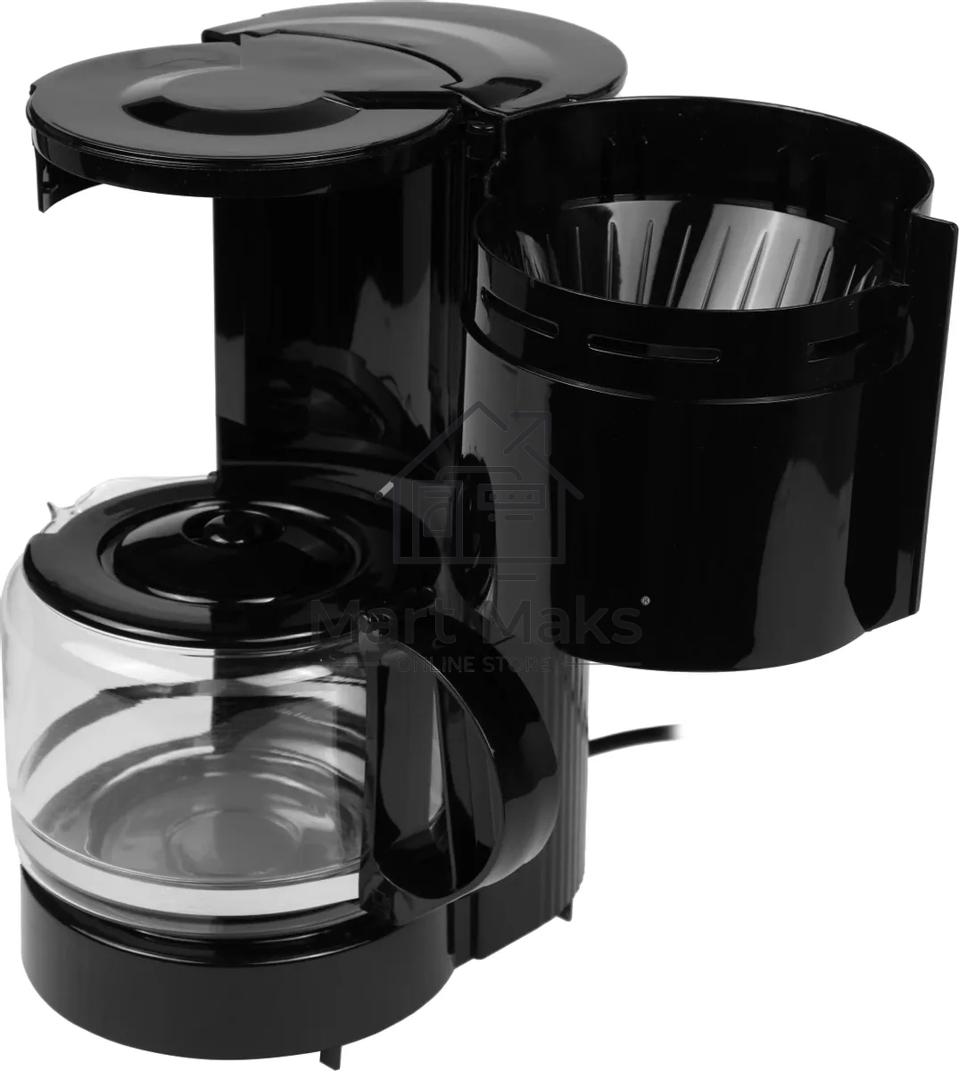 Кофеварка капельная Moulinex FG121811 черный, молотый, 1.1 л, 800 Вт.