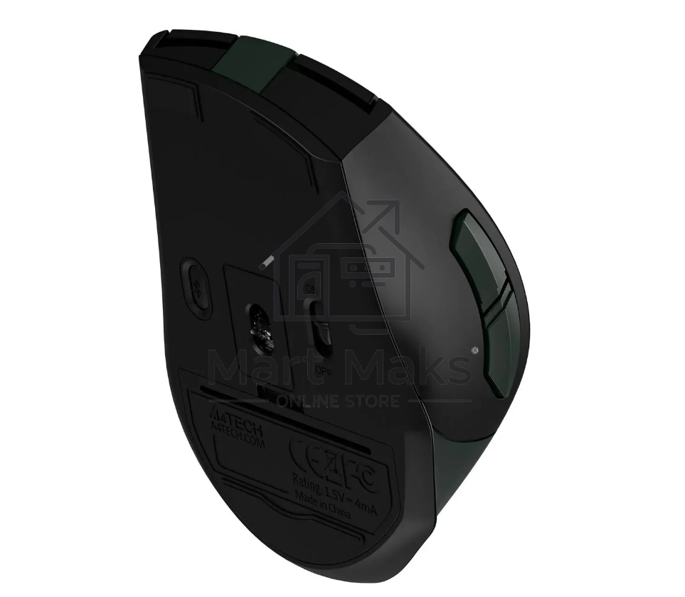 Мышь беспроводная A4Tech Fstyler FB35CS темно-зеленый/черный, 2000 dpi, радиоканал, Bluetooth, USB, кнопки - 5