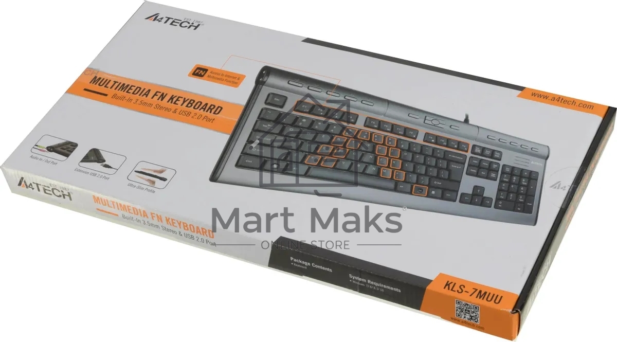 Клавиатура A4Tech KLS-7MUU проводная USB серебристый/черный