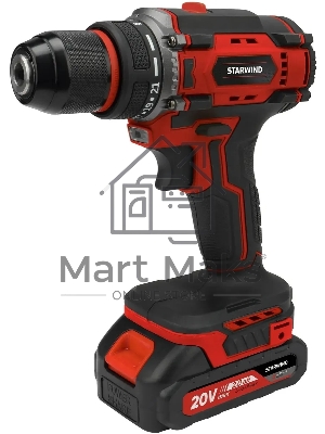 Дрель-шуруповерт Starwind CD20-2.0/2.0S1 40Вт аккум. патрон:быстрозажимной