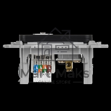 Розетка 2-местная RJ45/TV категория 5Е UTP РКТВ5е-2-0-ФлЧ черный FLITE