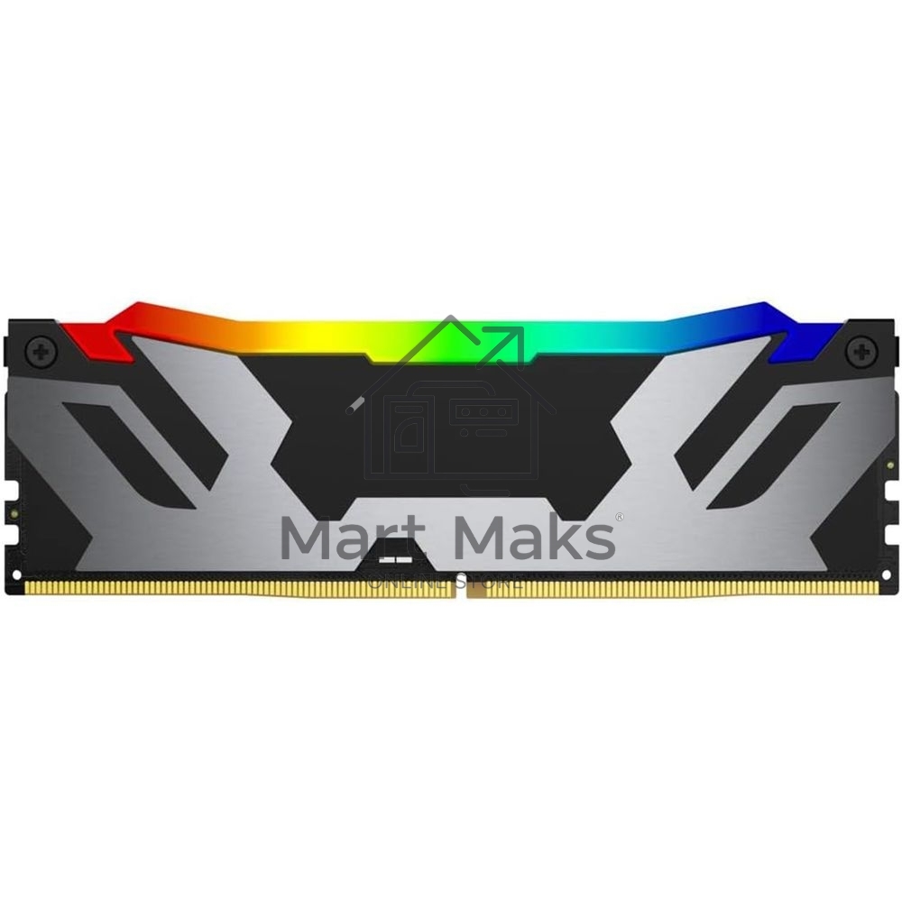 Оперативная память Kingston Fury Renegade, DDR5, 48GB (1x48GB), 6400MHz, CL32, DIMM, с радиатором, RGB, серебристый/черный